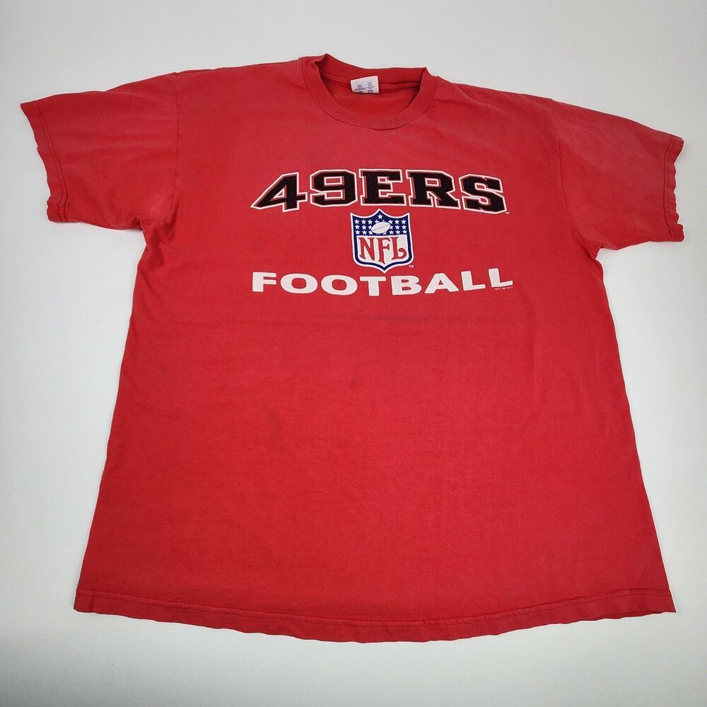 Vintage 1995 Champion San Francisco 49ers NFL Football T Shirt Men's XL Red